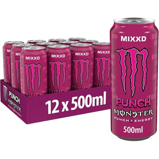 Monster MIXXD Punch Juiced Energy Drink Cans - (12x500ml)