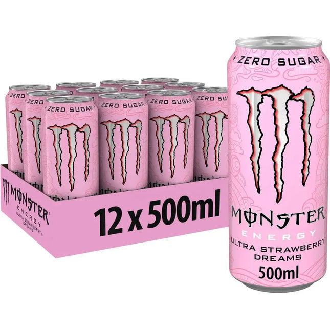 Monster Ultra Strawberry Dreams Energy Drink Cans - (12x500ml)